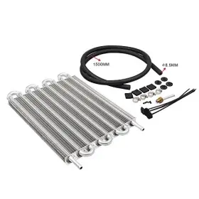 Lpfus0015 Ever Store Aluminum Transmission Oil Cooler Universal 6 Pass Tube And Fin 8 Row