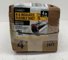 13602504e Everbilt 4 Inch X 25 Ft. Insulated Flexible Duct R6 Silver Jacket