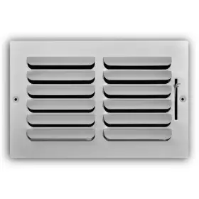 Everbilt 313090580520 10 Inch X 6 1-way Steel Fixed Curved Blade Wall/ceiling Register In White