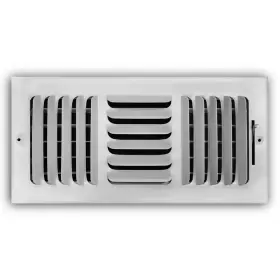 Everbilt 313106913939 14 Inch X 6 3-way Steel Fixed Curved Blade Wall/ceiling Register In White