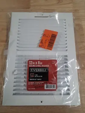 321012 Everbilt 12 Inch X 8 2-way Steel Wall/ceiling Register In White No Screws