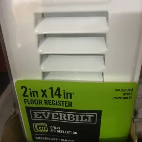 323883 Everbilt 2 Inch X 14 Floor Register Grille White-vent Covers-paintable #3