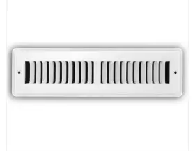 326523 Everbilt 2 Inch X 12 2-way Steel Toe-kick Floor Grille-white-paintable