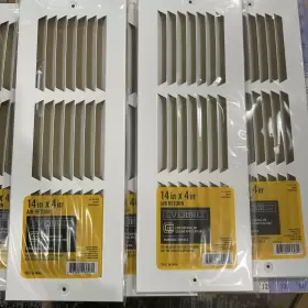 376-225 Everbilt 8 X 14 Inch X4 Air Return Sidewall-ceiling Cover Vent White Metal Paintable