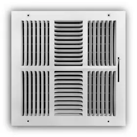 Everbilt 445048795748 12 Inch X 4-way Steel Wall/ceiling Register In White