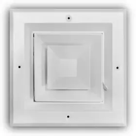 Everbilt 445056496453 6 Inch X 4-way Aluminum Square Ceiling Diffuser In White