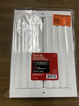 546-151 Everbilt 546151 12 X 8 Inch 2-way Aluminum Curved Blade Wall Ceiling Register