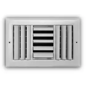 Everbilt 705353197512 10 Inch X 6 3-way Steel Adjustable Curved Blade Wall/ceiling Register In Whit
