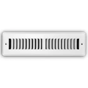 Everbilt 711181057546 2 Inch X 12 2-way Steel Toe-kick Floor Grille In White