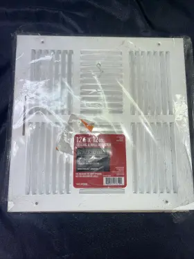 Everbilt 803492136192 12 Inch X 4-way Steel Wall/ceiling Register In White