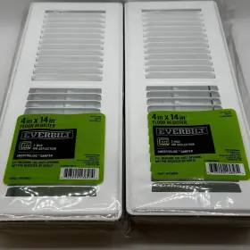 Everbilt 803492136574 4 Inch X14 2-way High-quality Steel Floor Register White Set Of 2 Smooth