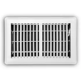 Everbilt 803492136581 6 Inch X 10 2-way Steel Floor Register In White