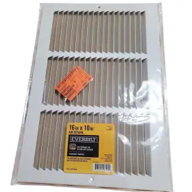 Everbilt 803492137069 16 Inch X 10 Steel Return Air Grille In White Powder Coat #2