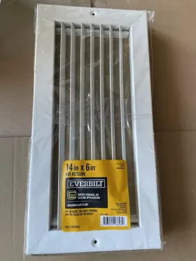 Everbilt 803492137939 2 Pack- 14 Inch X 6 Steel Fixed Bar Return Air Grille In White