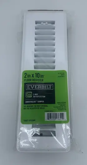 E150mw02x10 Everbilt 322893 White 2 Inch X 10 Duct-floor Register Paintable