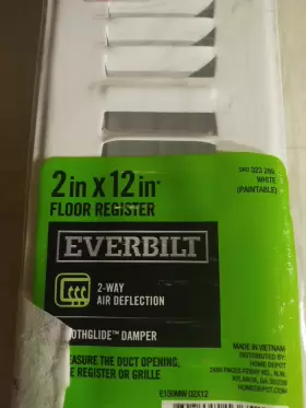 E150mw02x12 Everbilt 2 Inch X 12 2-way Steel Floor Register White 323289 #2