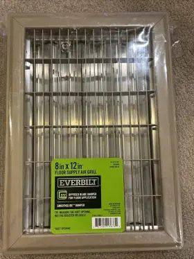 E154o08x12 Everbilt Floor Supply Register 10 Inch Lx14 W 1-way Heavy Duty Steel Louvered Brown