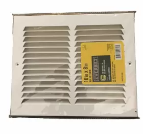 E170-10x08 Everbilt Return Air Grille 10 Inch X 8 Louvered Steel Duct Vent For Sidewall