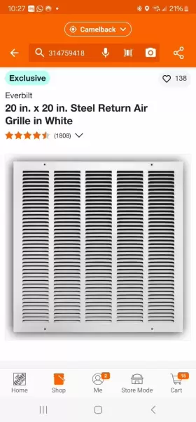 E17020x20 Everbilt 20 Inch X Steel Return Air Grille In White- Lot Of 3 #3