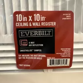 E304m10x10 Everbilt 10 Inch X 4-way Steel Wall/ceiling Register White #402999 Nip #3