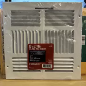 E304m10x10 Everbilt 10 Inch X 4-way Steel Wall/ceiling Register White #402999 Nip