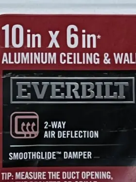 Ea301hm Everbilt 10x06 10 Inch X 6 2-way Air Deflectionwhite Aluminum Ceiling/wall Register New #2