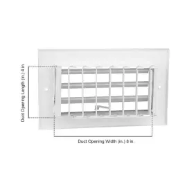 Ea301hm08x04 Everbilt Wall Ceiling Register 8 In X 4 Aluminum Adjustable Louvered White 1-way #2