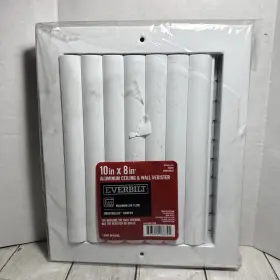 Ea301hm10x08 Everbilt 10 Inch X 8 1-way Aluminum Adjustable Curved Blade Wall/ceiling Register