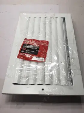Ea301hm14x08 Everbilt 14 Inch X 8 White One-way Aluminum Adjustable Wall/ceiling Register Open Box
