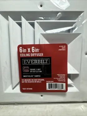 Mfeasc6w3 Everbilt 6 Inch X6 Ceiling Diffuser 3-way Aluminum Square #2
