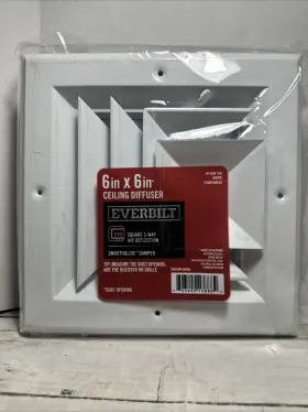 Mfeasc6w3 Everbilt 6 Inch X6 Ceiling Diffuser 3-way Aluminum Square
