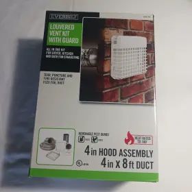 Td48pgkhd6 Everbilt 4 Inch X 8ft Duct Louvered Vent Kit With Guard White #0164