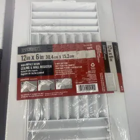 Everbuilt 079916044194 5 Pack - 12in X 6in Ceiling And Wall Register 3 Way Air Deflection #2