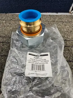 Dufr0112-nl Everflow Brass Dielectric Union 1-1/2 Inch Female X Press