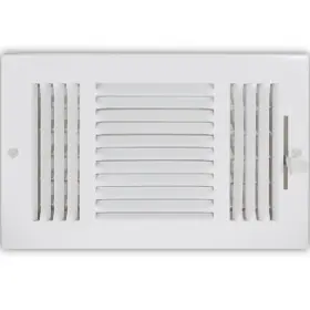 Ez-flo 091712616146 10 X 6 Inch Duct Opening White Air Vent Cover For Wall Or Ceiling Thre