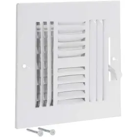 16177 Ez-flo 6 X Inch Duct Opening Air Vent Cover For Wall White