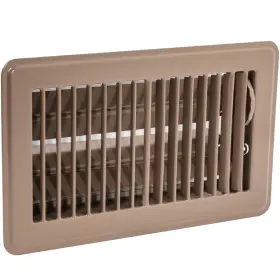 61601 Ez-flo 4x8 Inch Floor Register Vent Cover - Steel One-way Hvac Diffuser Brown