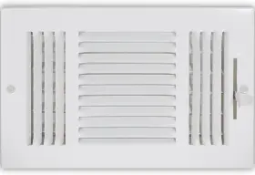 61614 Ez-flo 10 X 6 Inch Duct Opening White Air Vent Cover For Wall Or Ceiling Thre