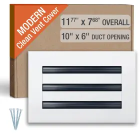 Fs-w-10x6 Fa-star Clean Modern Ac Vent Cover 10 X 6 Duct Opening Cutout - Decorative White Ai