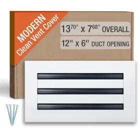 Fs-w-12x6 Fa-star Clean Modern Ac Vent Cover 12 X 6 Duct Opening Cutout - Decorative White Ai