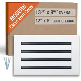 Fs-w-12x8 Fa-star Clean Modern Ac Vent Cover 12 X 8 Duct Opening Cutout - Decorative White Ai