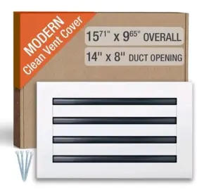 Fs-w-14x8 Fa-star Clean Modern Ac Vent Cover 14 X 8 Duct Opening Cutout - Decorative White Ai