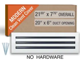 Fs-w-20x6 Fa-star Clean Modern Ac Vent Cover 20 Inch X6 Duct Opening Cutout No Hardware Incl