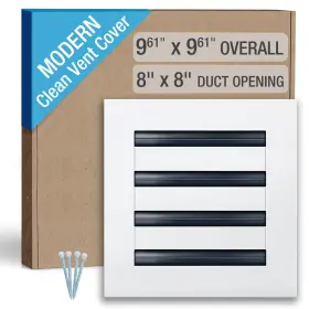 Fs-w-8x8 Fa-star Clean Modern Ac Vent Cover 8 X Duct Opening Cutout - Decorative White Air