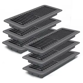 Fangofast 611624213501 4 Inch X 12 Duct Opening Size Floor Register Dark Gray 6 Pack Premium Steel Ea