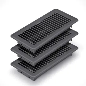 10-3p-us Fangofast Jsfkd-4 4 Inch X 10 Duct Opening Size Floor Register Dark Gray 3 Pack Premium Steel Easy