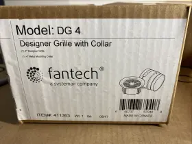411363 Fantech 650737679408 New Model Dg4 Item# Designer Exhaust Grille With Collar 4 Inch Duct