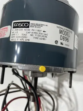 D896 Fasco Permanent Split Capacitor Motor 1.1a 208/230v 208/230 Volt #3