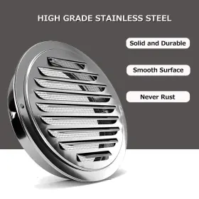 Fgbb 665059431986 Stainless Steel Air Vents Louvered Grille Cover Vent Hood Flat Ducting Venti #2