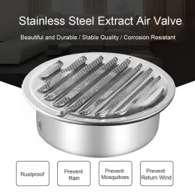 Fgbb 665059431986 Stainless Steel Air Vents Louvered Grille Cover Vent Hood Flat Ducting Venti #3